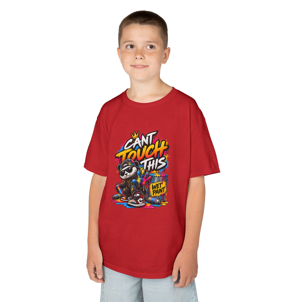 Cant Touch This Skateboard Panda Kids T-Shirt | Retro Graffiti Street