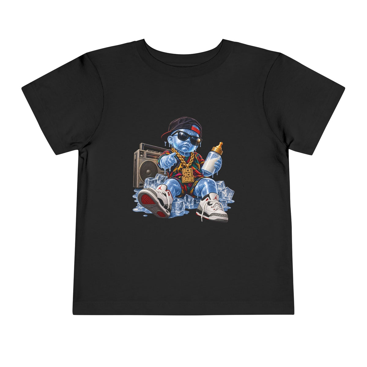 Ice Ice Baby Cool Hip Hop Teddy Bear Toddler Tee | Rap Bear Graphic Shirt