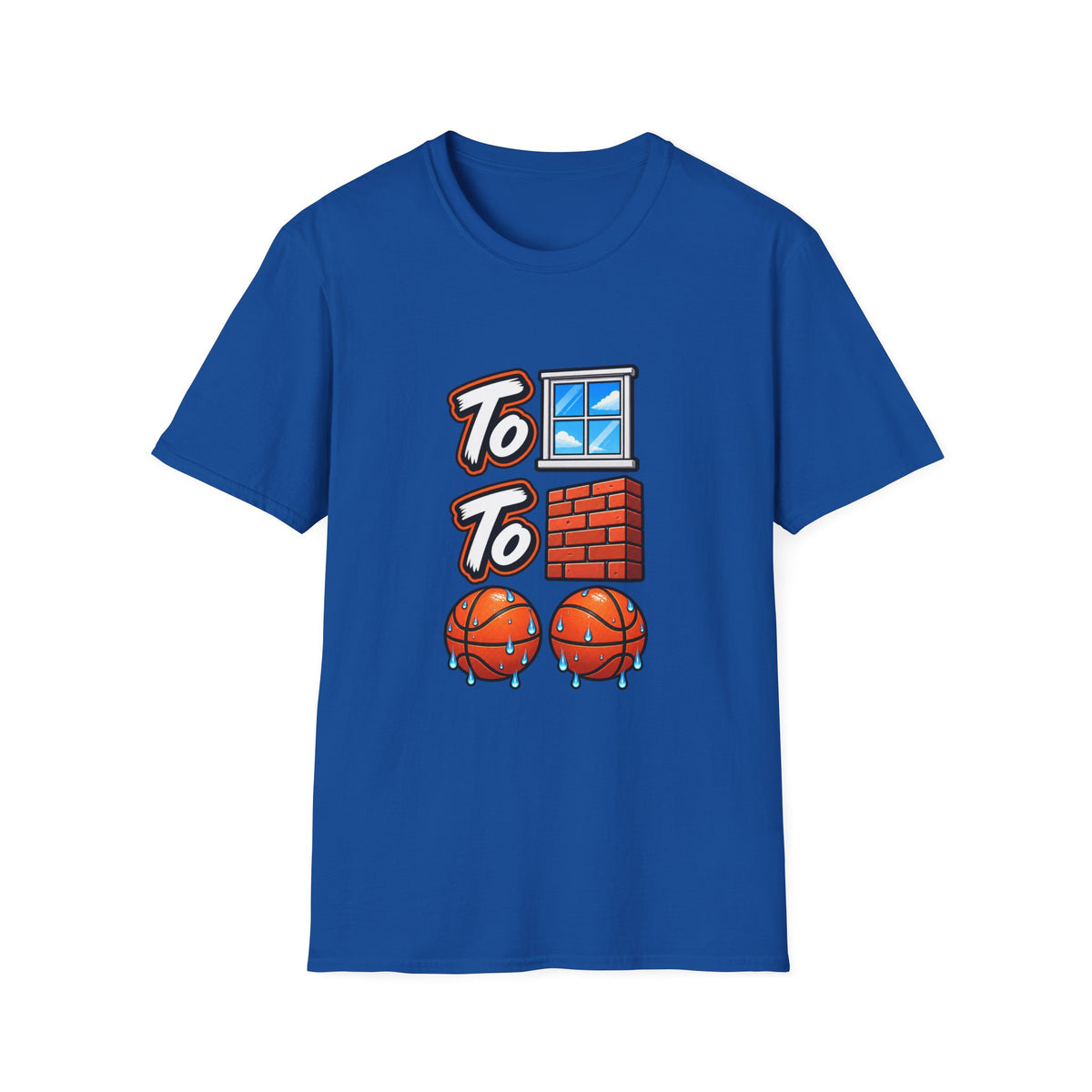 To the Window To the Wall Sweat Basketballs T-Shirt | Sports Emoji Design | 90s 00s Hip Hop Pop Culture Nostalgia Millennial Era
