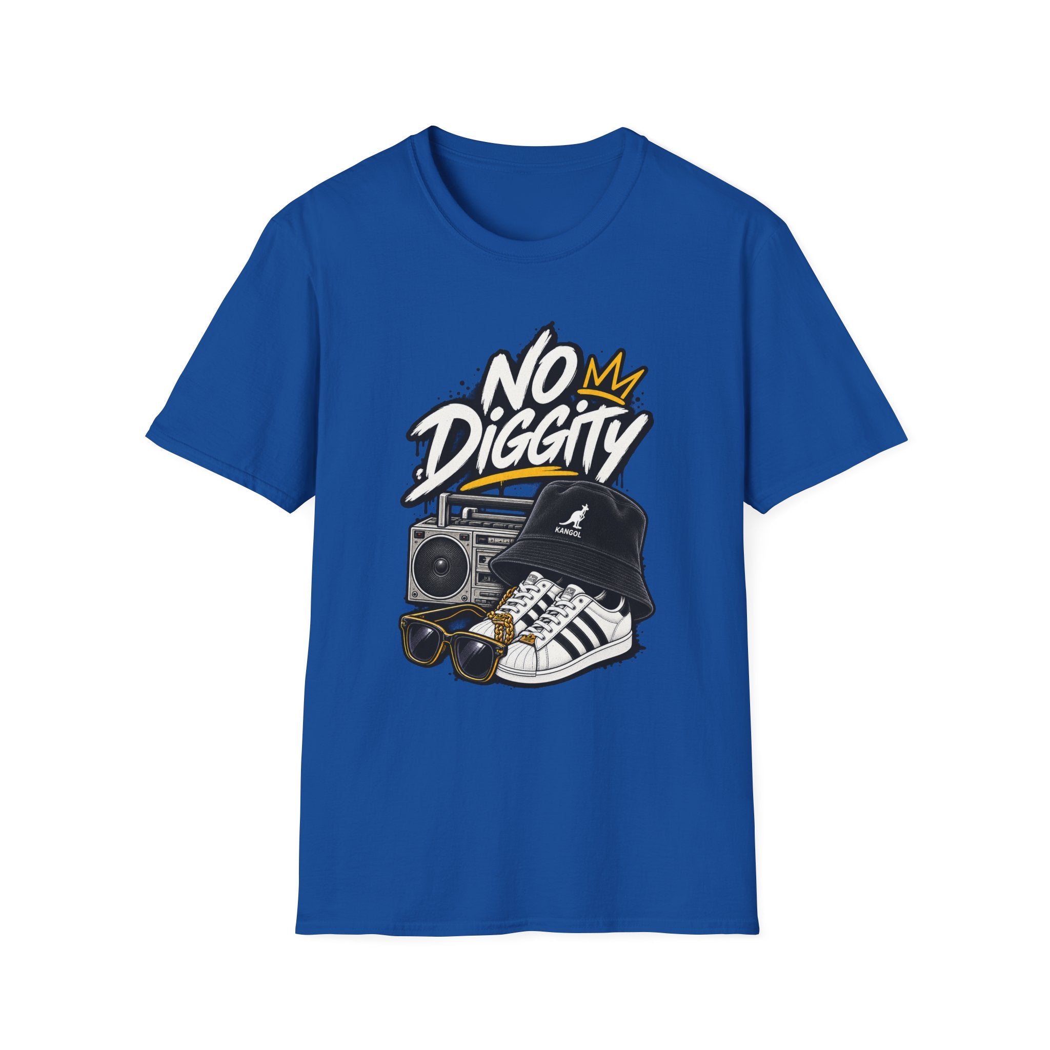 No Diggity Graphic Tee | Retro Boombox Hip Hop Design | 1990's 2000's Nostalgia Throwback