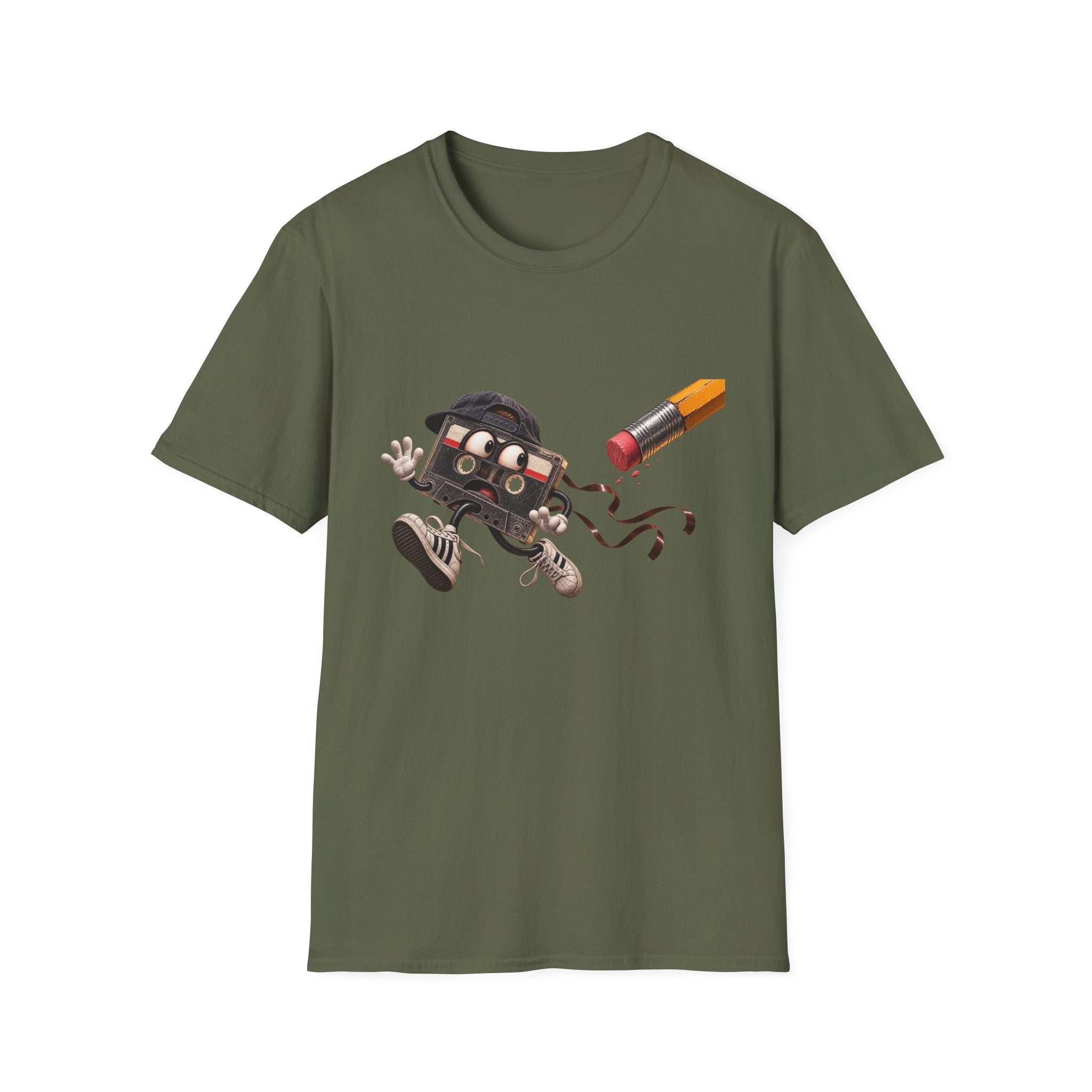 Cute Retro Cassette Tape Running, T-Shirt 1990's 2000's Nostalgia Throwback