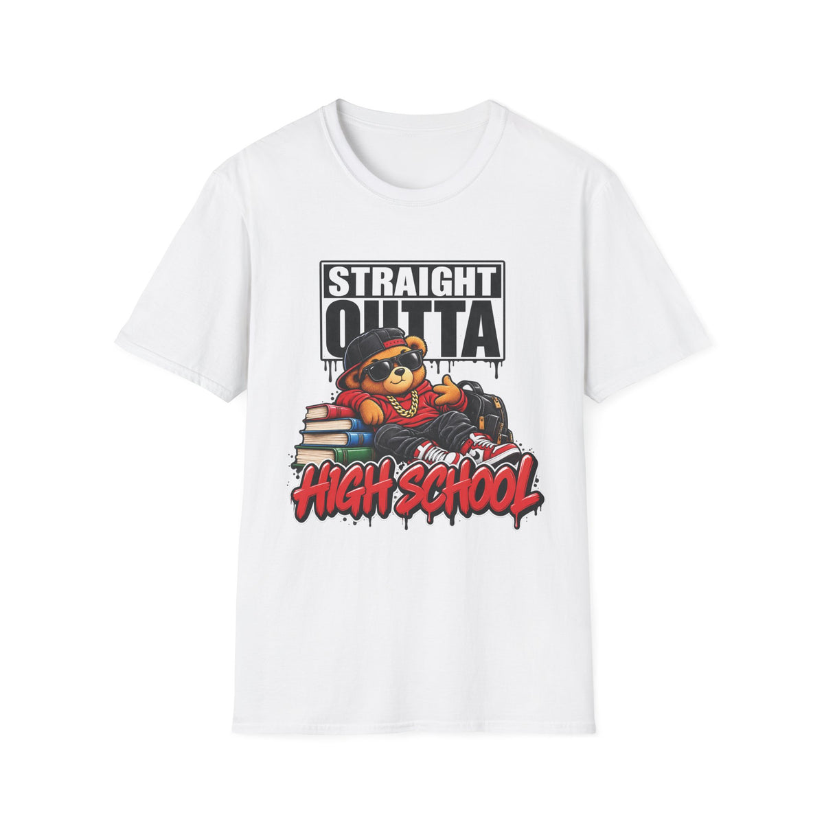 Straight Outta High School T-Shirt | Adult 90s 2000s Nostalgia Graduate, Class of 2026 2027 School Design