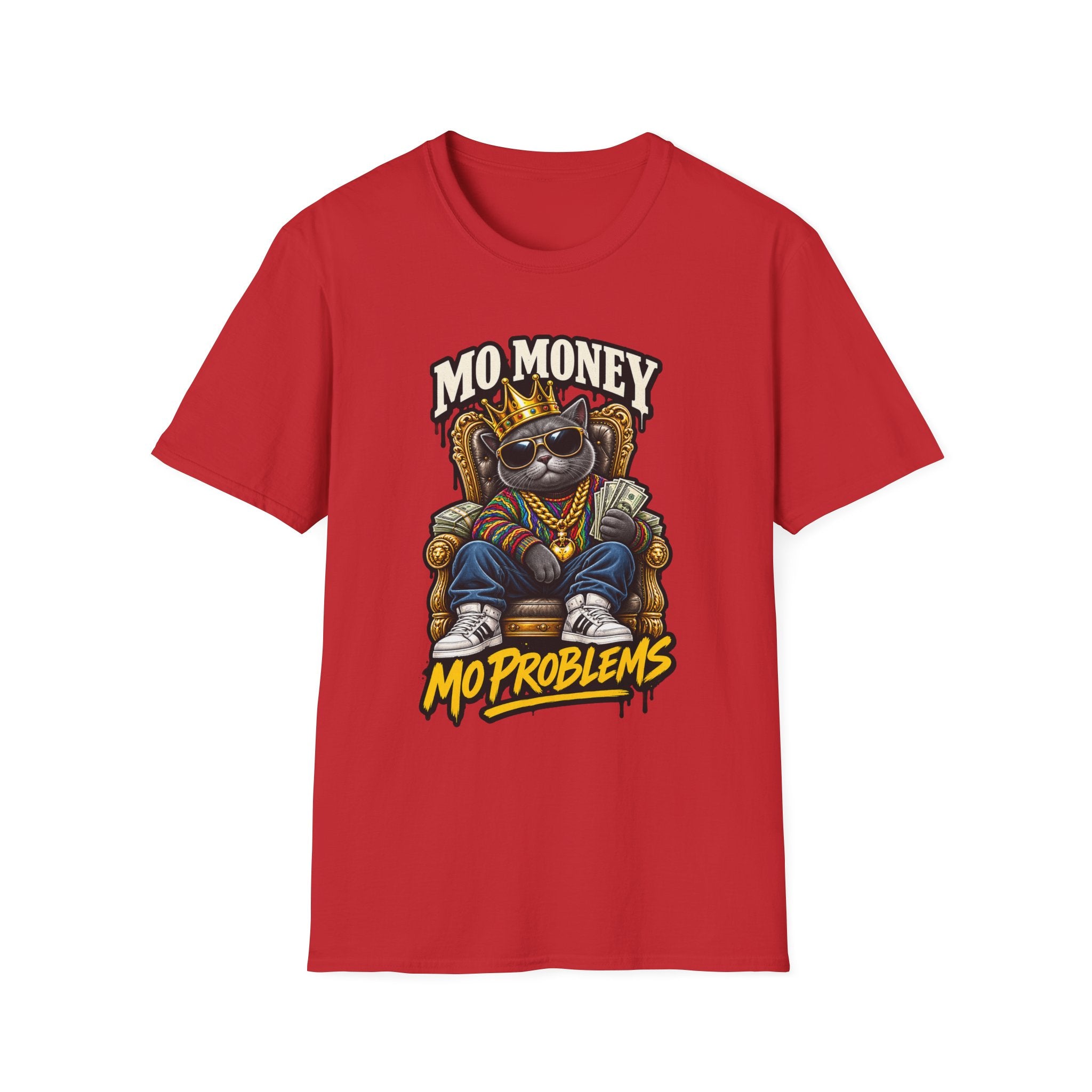 Mo Money Cat Mo Problems T-Shirt | Cat King Illustration | 1990's 2000's Nostalgia Throwback