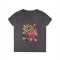 Bling Bling Graphic V-Neck Tee | Retro Hip Hop Babe, Gold Chains | 90s 00s Hip Hop Pop Culture Nostalgia