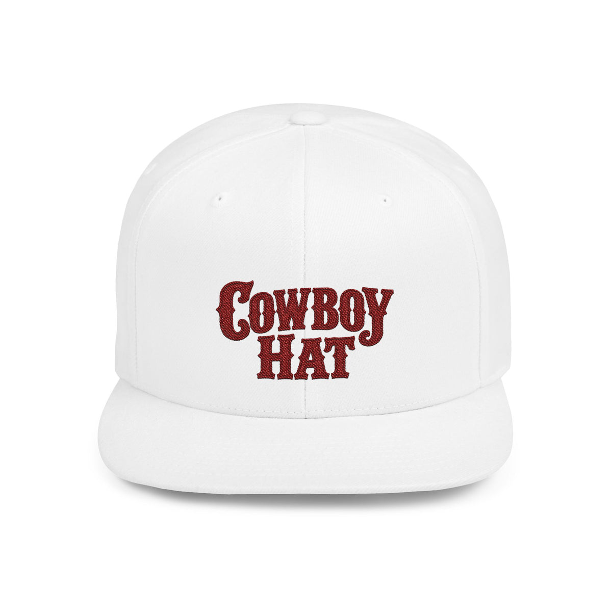 Cowboy Hat embroidered Flat Bill Snapback | Western ranch style cap