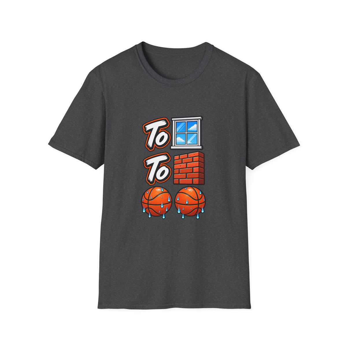 To the Window To the Wall Sweat Basketballs T-Shirt | Sports Emoji Design | 90s 00s Hip Hop Pop Culture Nostalgia Millennial Era