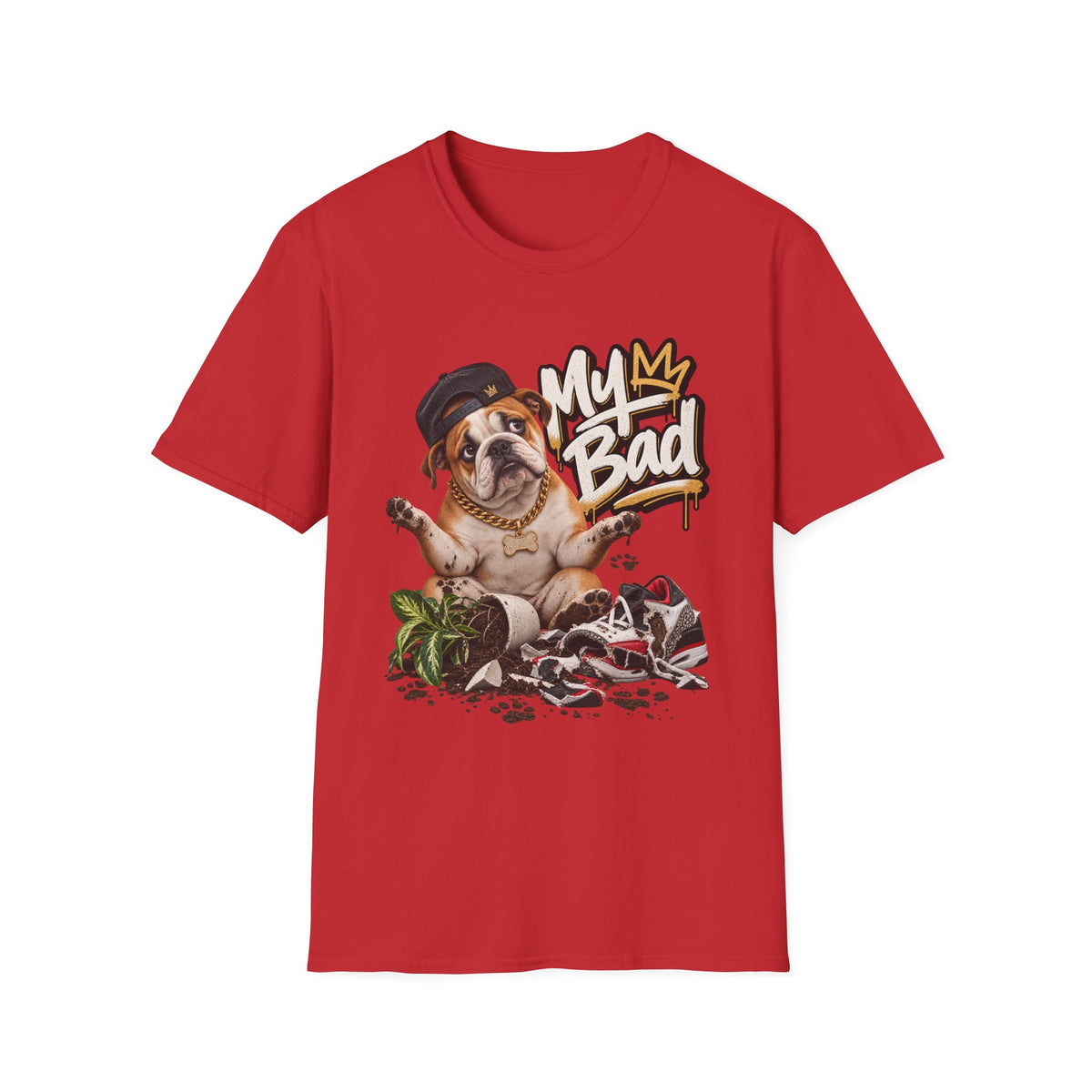 Bulldog 'My Bad' Graffiti T-Shirt | Hip Hop Dog Streetwear Tee