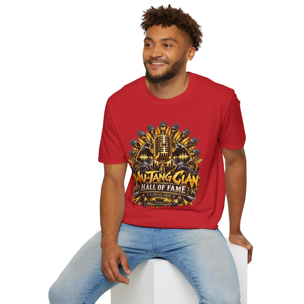 Wu-Tang Clan Rock and Roll Hall of Fame Graphic T-Shirt | Microphone Emblem | 90s 00s Hip Hop Nostalgia