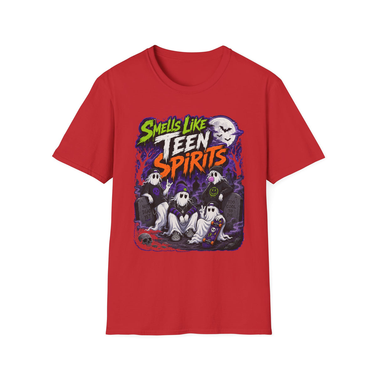 Smells Like Teen Spirits T-Shirt | Halloween Ghost Band Graphic | Hip Hop 1990's 2000's Nostalgia Throwback