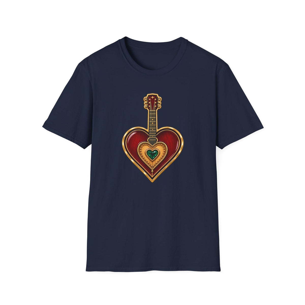 Dolly Parton Heart Guitar Graphic T-Shirt | Vintage Musical Heart Design | Tribute Country Music Legend