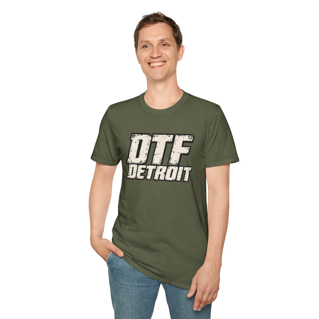 DTF Detroit graphic tee | Vintage distressed city typography T-Shirt