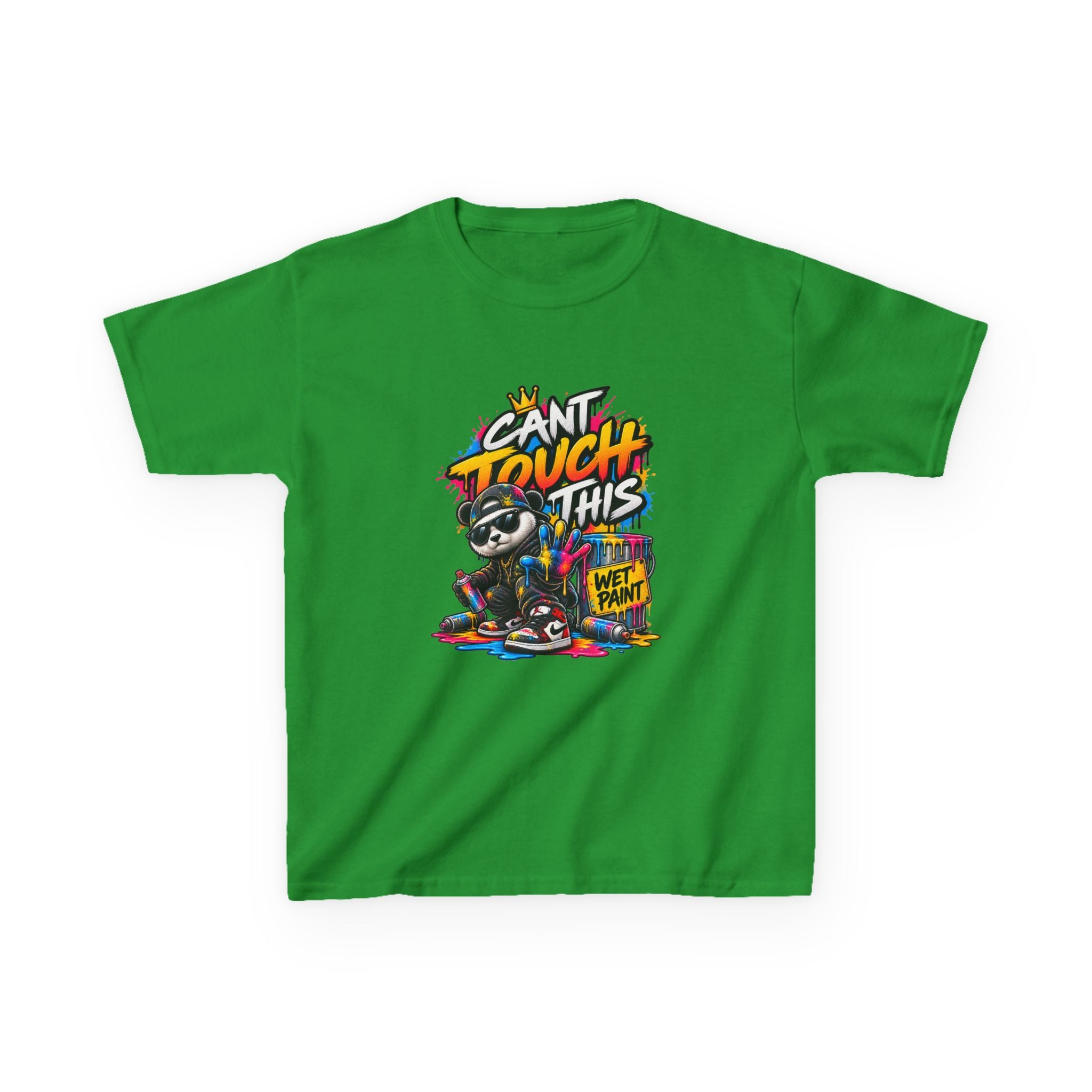 Cant Touch This Skateboard Panda Kids T-Shirt | Retro Graffiti Street