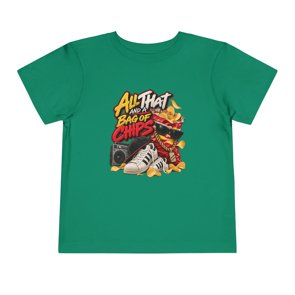 All That and a Bag of Chips Toddler Tee | Retro Sneaker Snack Graphic