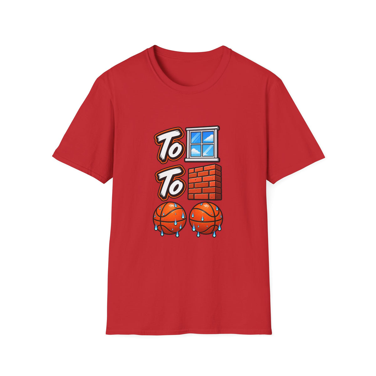 To the Window To the Wall Sweat Basketballs T-Shirt | Sports Emoji Design | 90s 00s Hip Hop Pop Culture Nostalgia Millennial Era