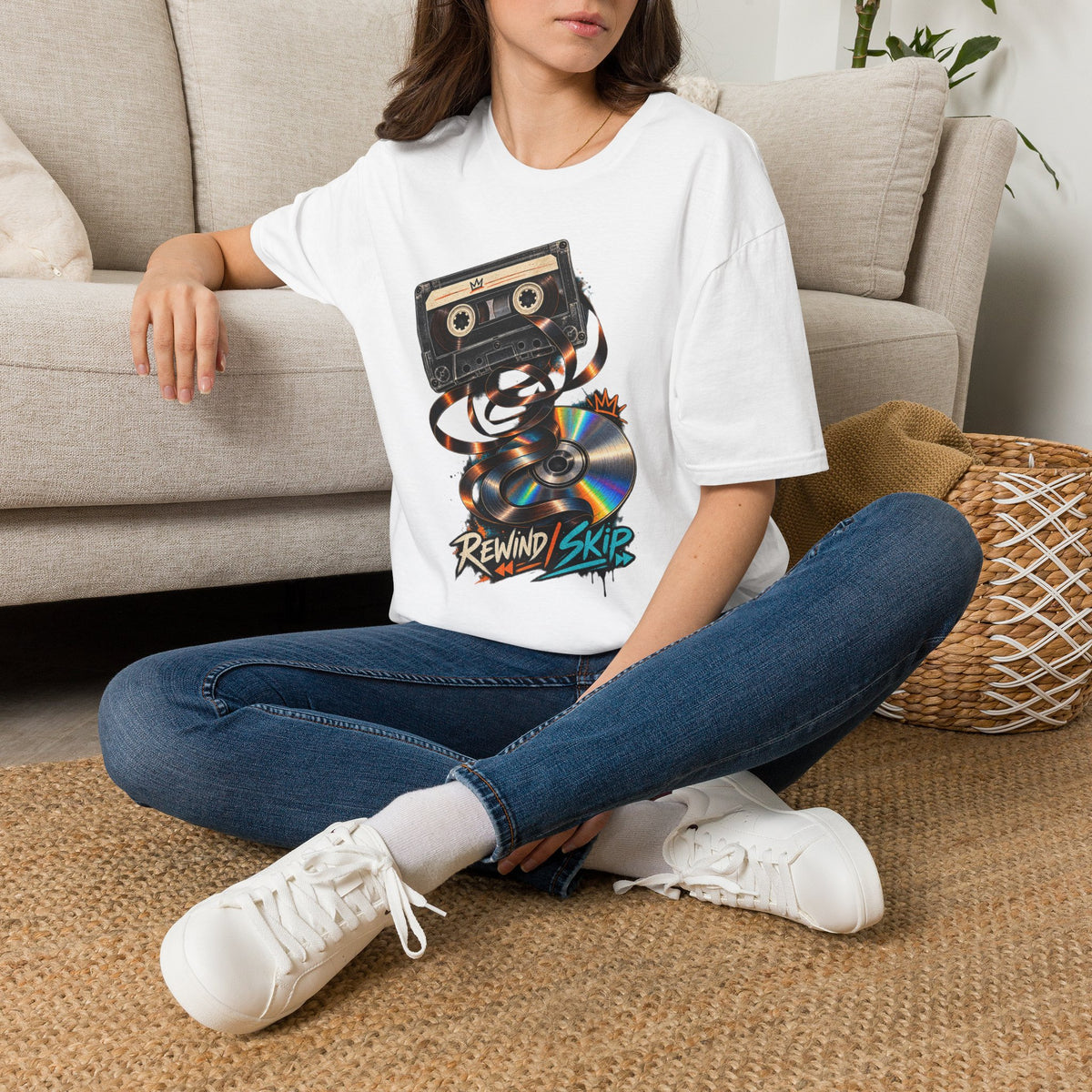 Cassette Tape Rewind Sk8er T-Shirt | Retro Mix Tape 90s Tape Art 1990's 2000's Nostalgia Throwback