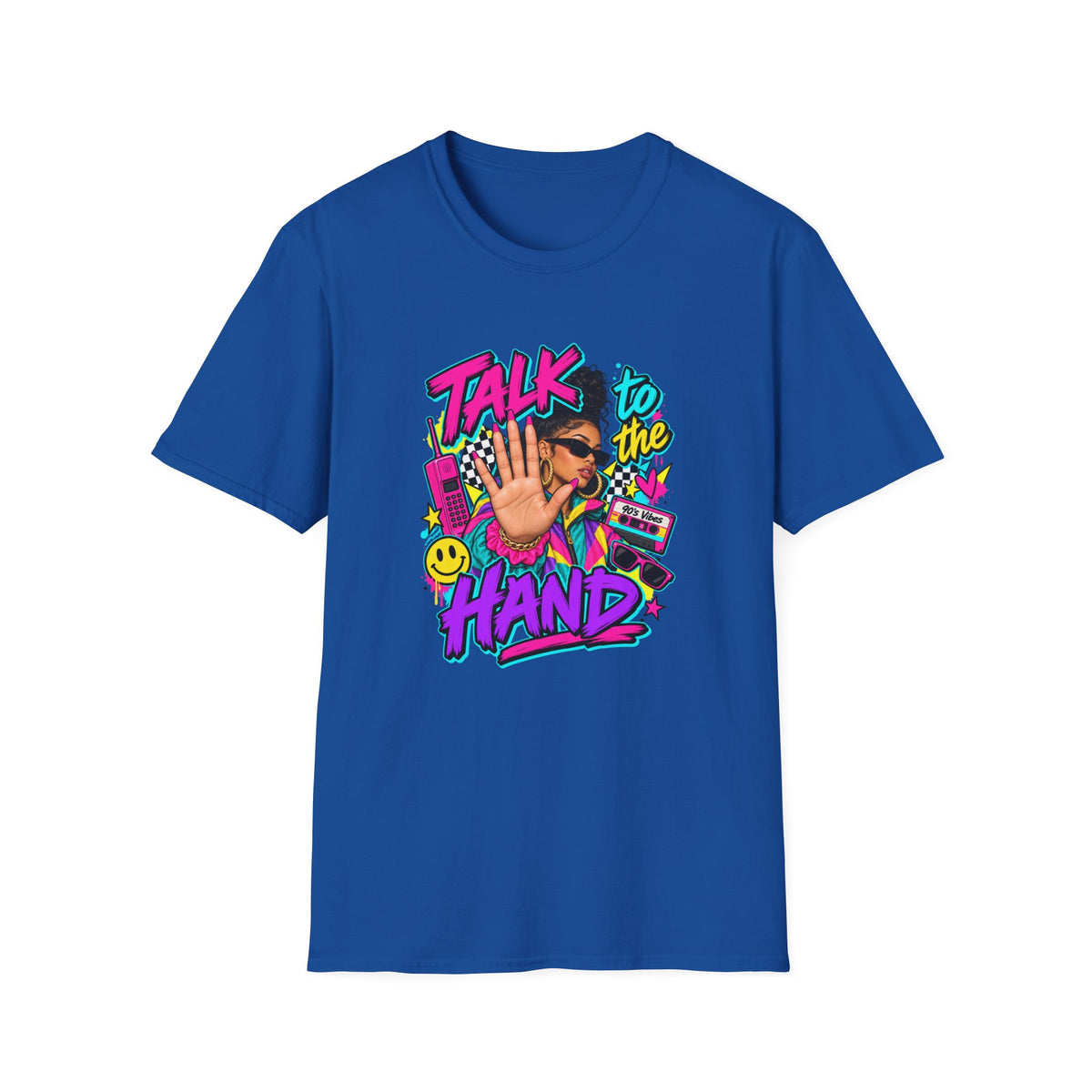 Talk to the Hand T-Shirt | 90s Retro Graphic Tee, Pop Art Hand Gesture | 90's 00's Hip Hop Pop Culture Nostalgia