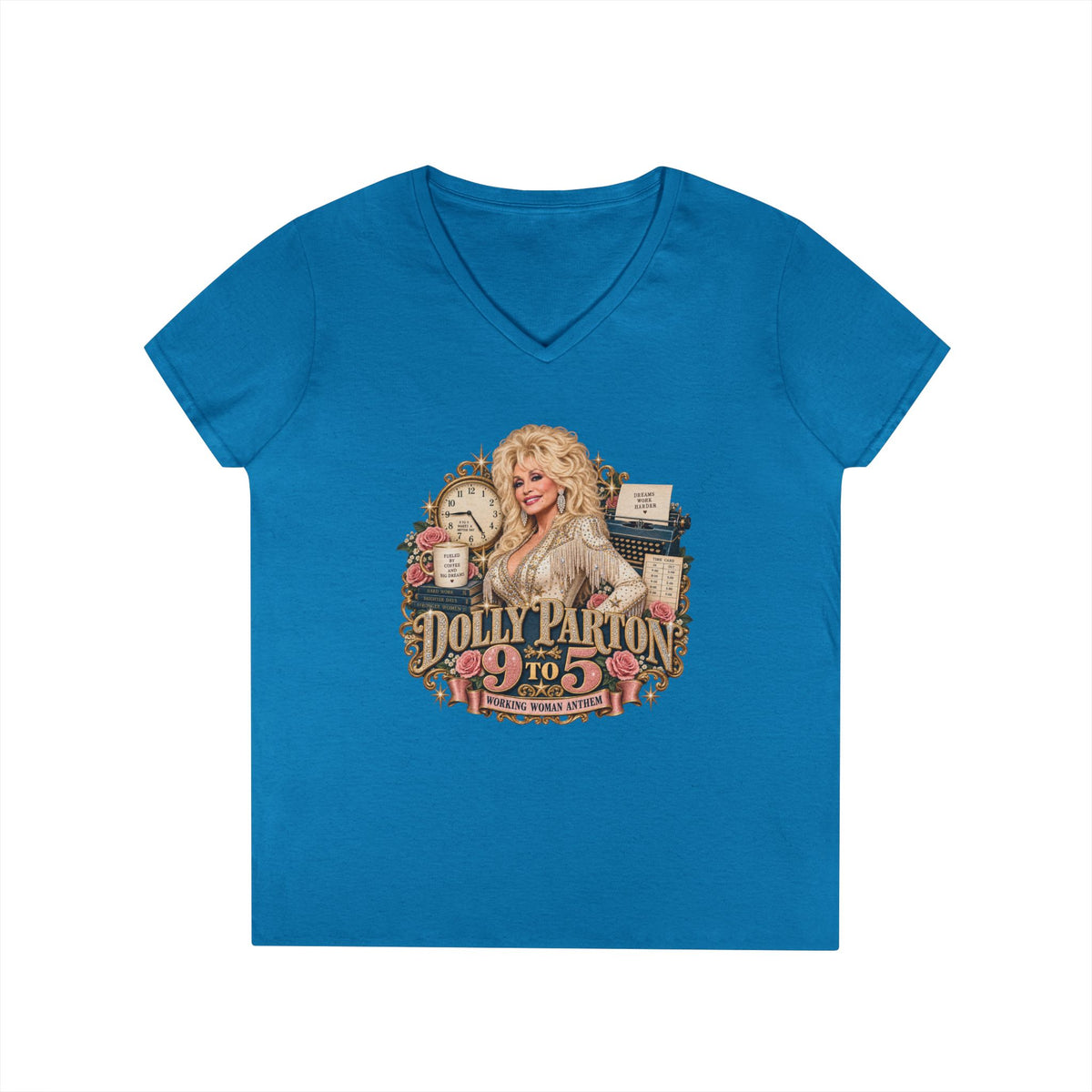 Dolly Parton 9 to 5 Retro Pink Portrait T-Shirt | Country Music Icon Tee | Memorial Tribute
