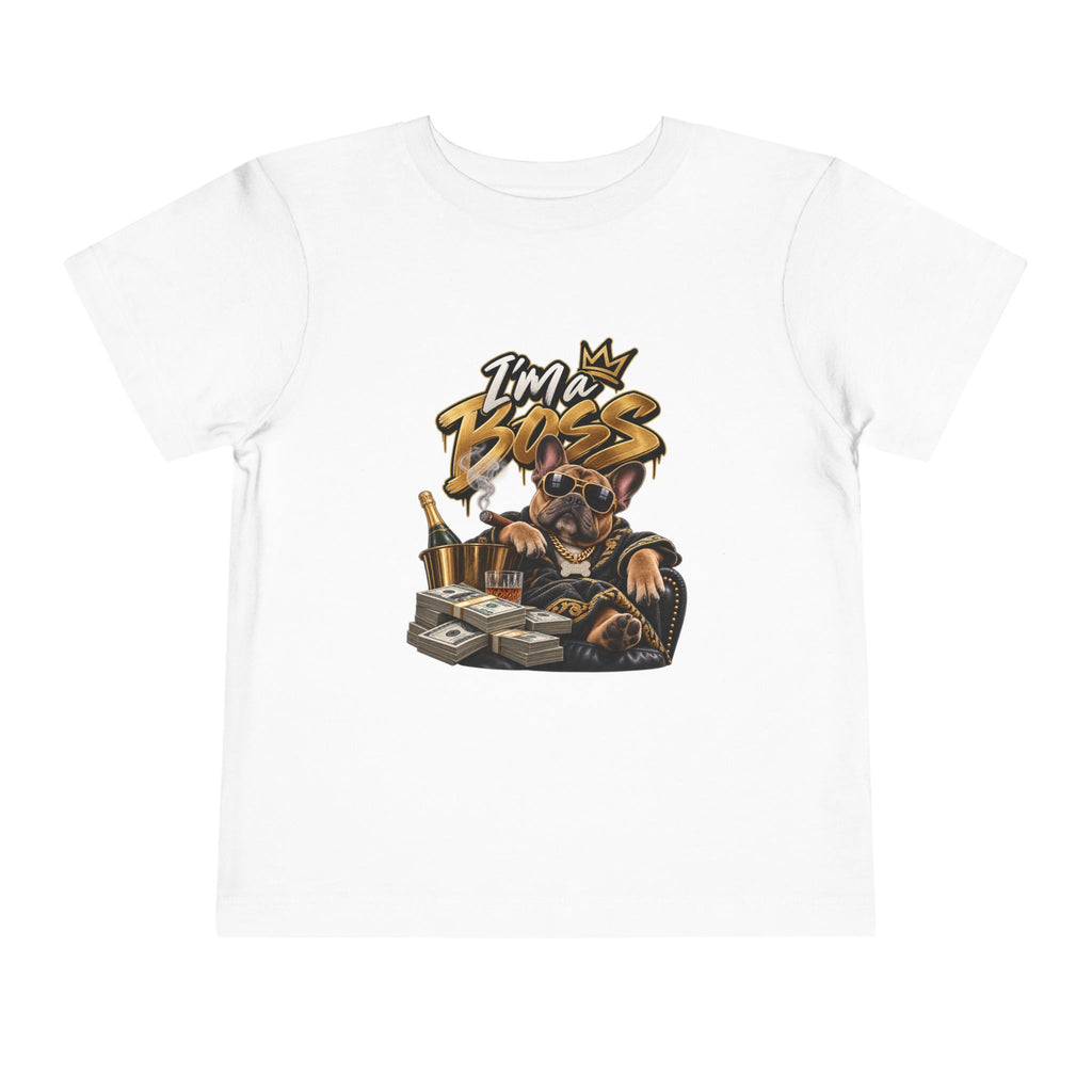 I'm A Boss Rottweiler Puppy Tee, Toddler Dog Shirt | Cute Canine Graphic | 90s 00s Hip Hop Pop Culture Nostalgia