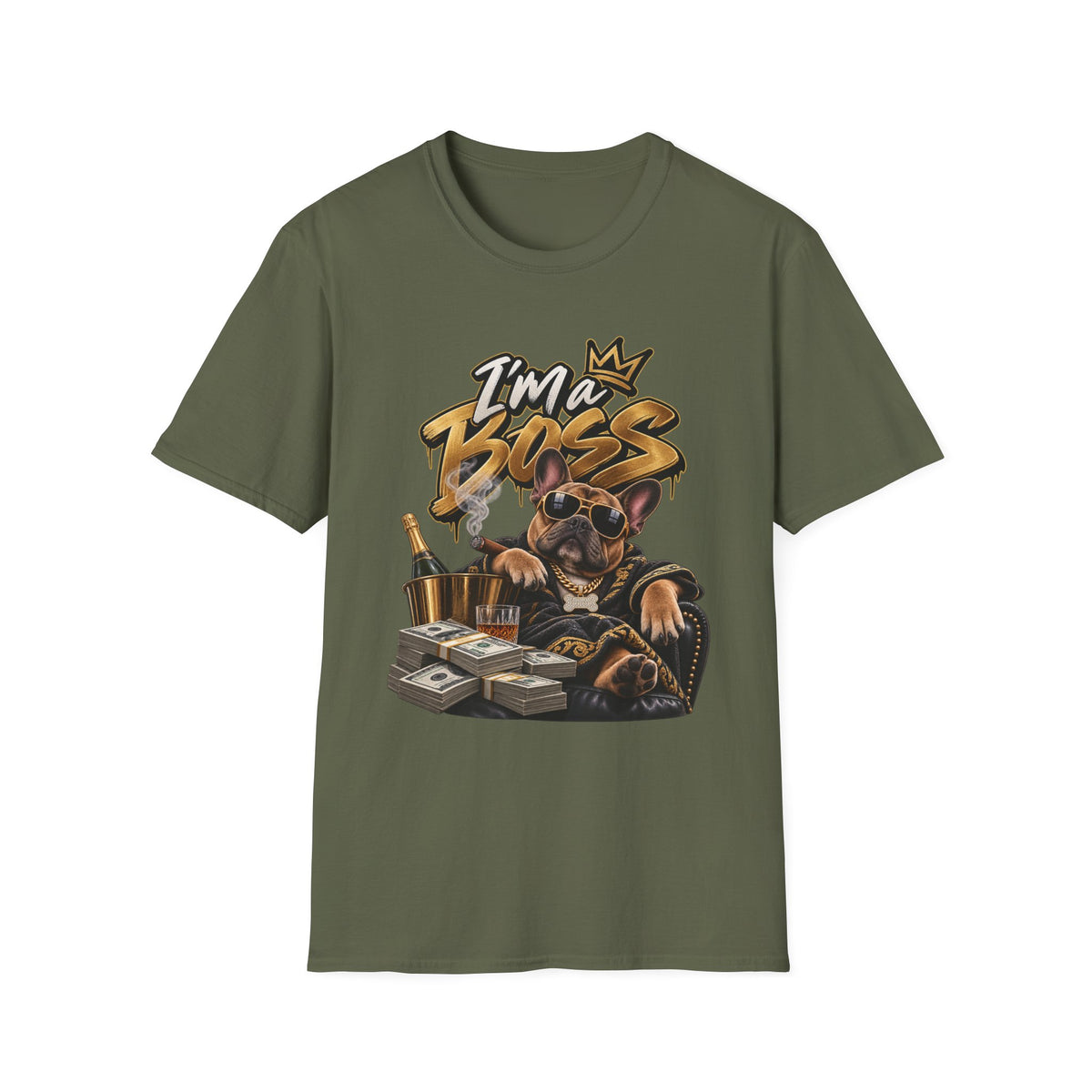Im a Boss French Bulldog Graphic Tee | T-Shirt | 90s 00s Hip Hop Pop Culture Nostalgia