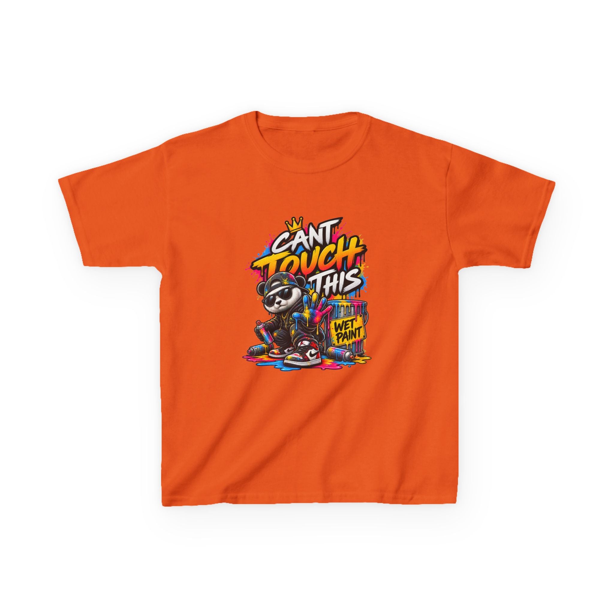 Cant Touch This Skateboard Panda Kids T-Shirt | Retro Graffiti Street