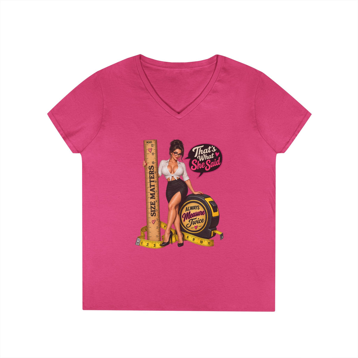 Thats What She Said Pinup Measure Tape Vintage Pinup T-Shirt | Humor | 90s 00s Hip Hop Pop Culture Nostalgia