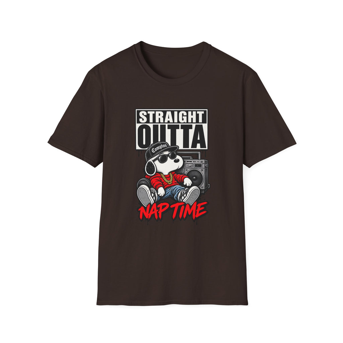 Straight Outta Nap Time T-Shirt Hip Hop | Cartoon Bear Boombox Compton Design | 1990's 2000's Nostalgia Throwback