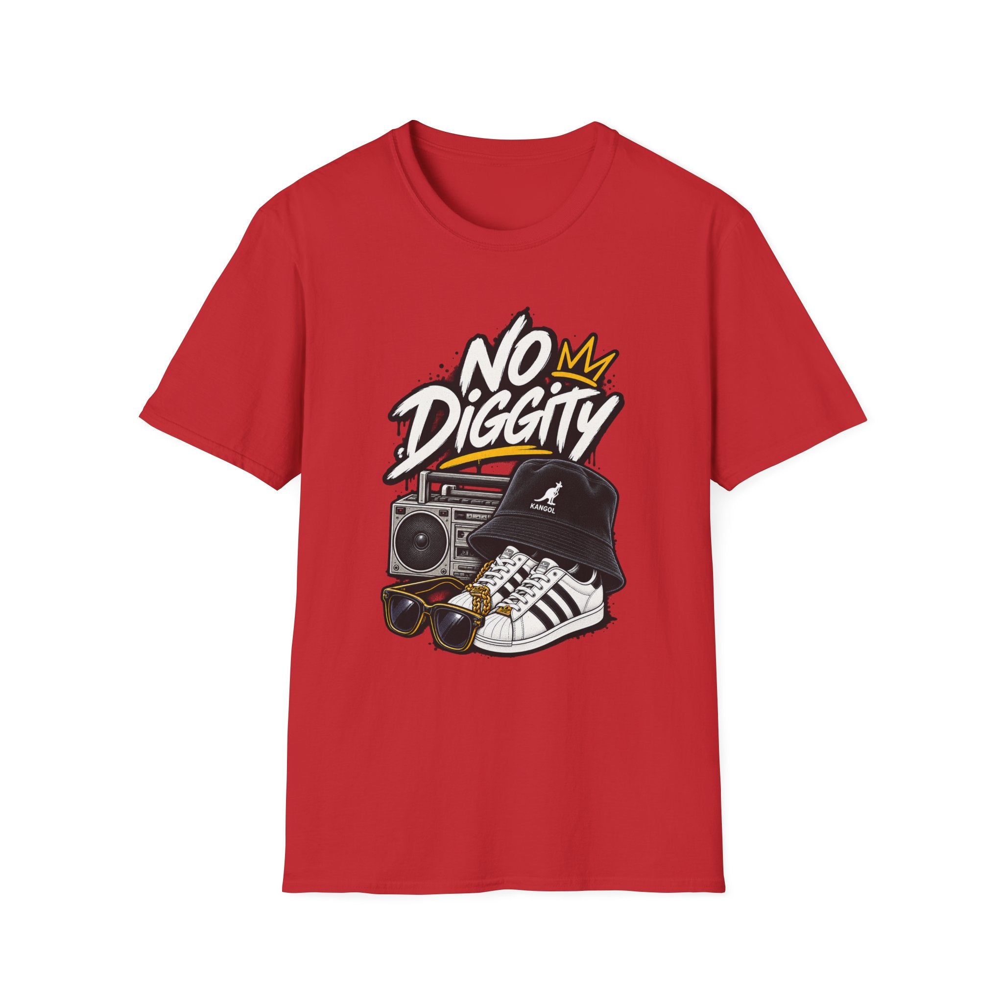 No Diggity Graphic Tee | Retro Boombox Hip Hop Design | 1990's 2000's Nostalgia Throwback