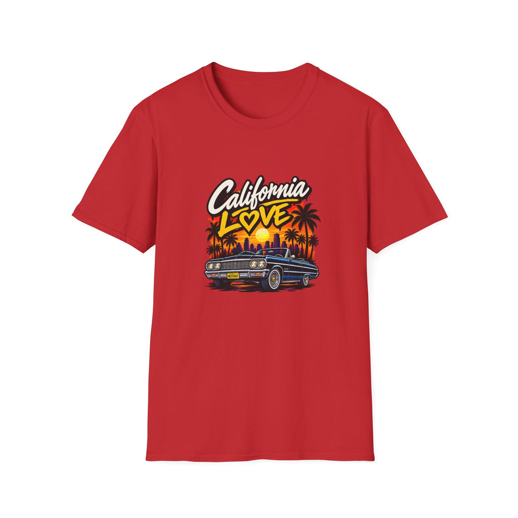 California Love T-Shirt | Sunset Palm Trees, Classic Car Beach Scene