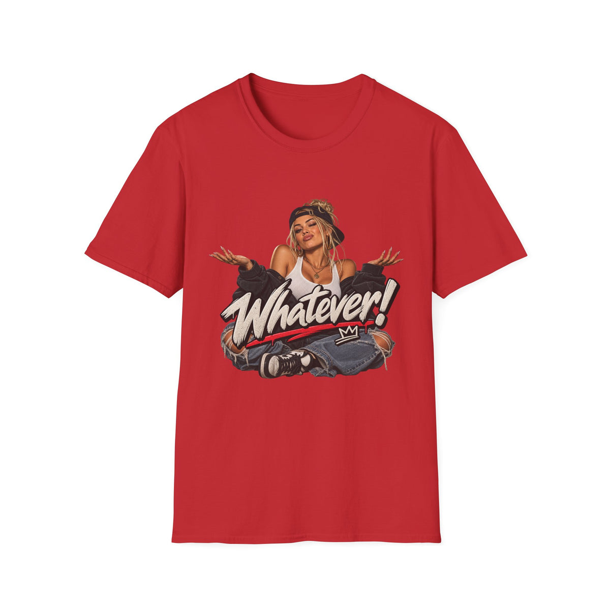 Whatever Girl Graphic Tee | Retro Girl Illustration T-Shirt | 90's 00's Hip Hop Pop Culture Nostalgia