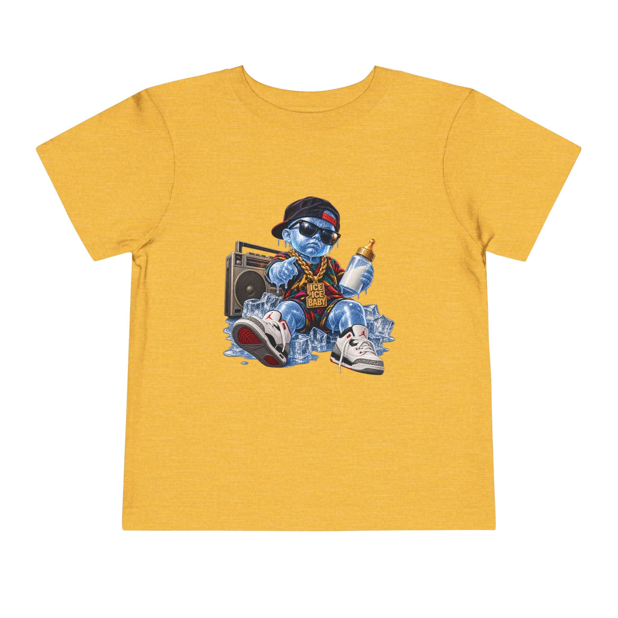 Ice Ice Baby Cool Hip Hop Teddy Bear Toddler Tee | Rap Bear Graphic Shirt
