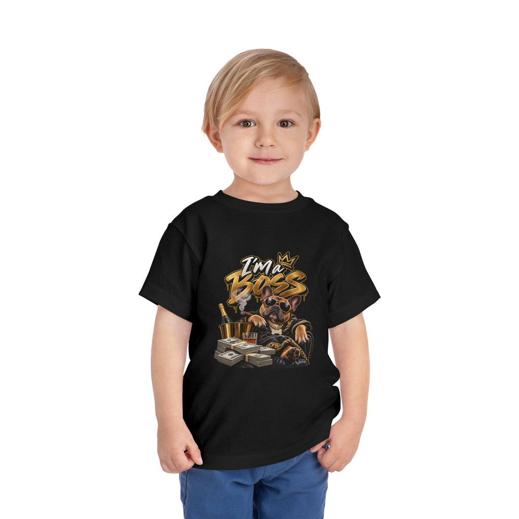 I'm A Boss Rottweiler Puppy Tee, Toddler Dog Shirt | Cute Canine Graphic | 90s 00s Hip Hop Pop Culture Nostalgia