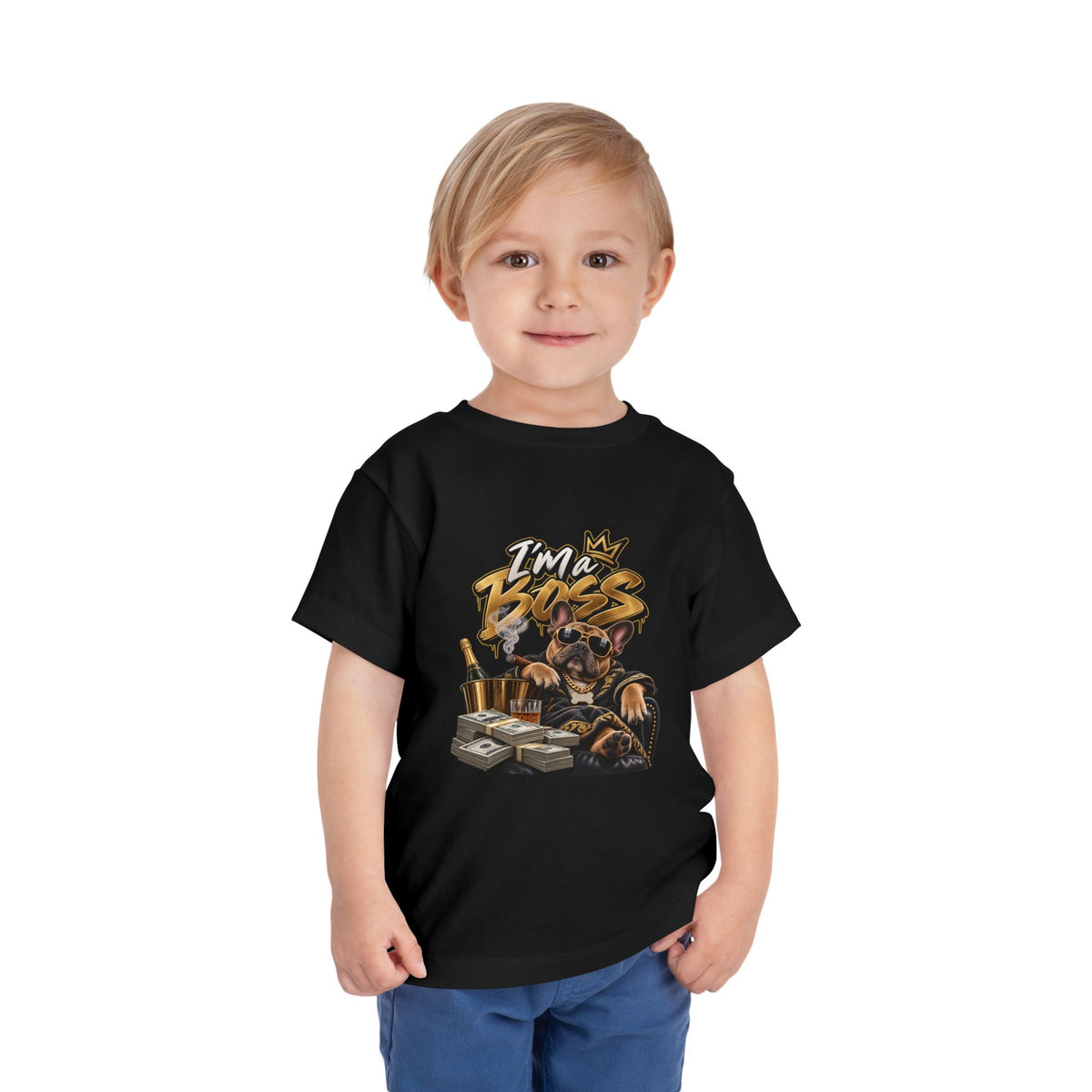 I'm A Boss Rottweiler Puppy Tee, Toddler Dog Shirt | Cute Canine Graphic | 90s 00s Hip Hop Pop Culture Nostalgia