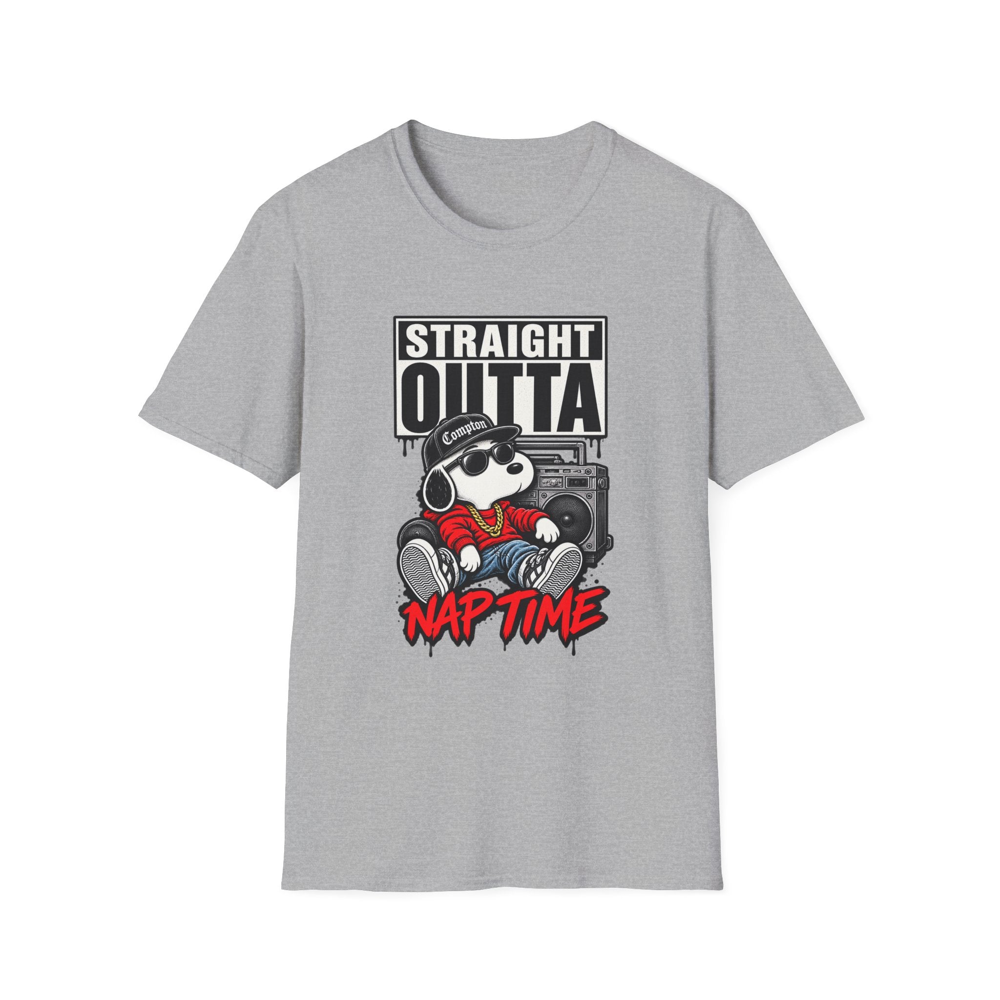 Straight Outta Nap Time T-Shirt Hip Hop | Cartoon Bear Boombox Compton Design | 1990's 2000's Nostalgia Throwback