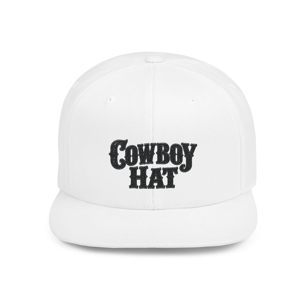 Cowboy Hat flat bill snapback | Western text embroidered cap