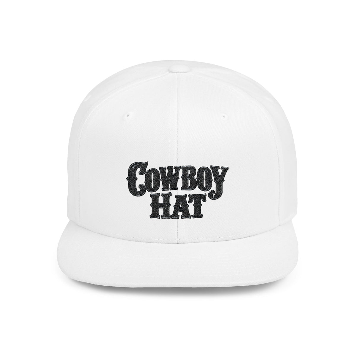 Cowboy Hat flat bill snapback | Western text embroidered cap