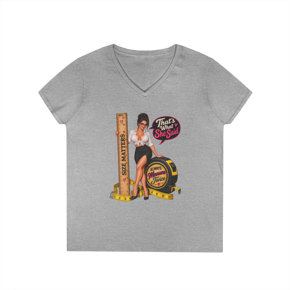 Thats What She Said Pinup Measure Tape Vintage Pinup T-Shirt | Humor | 90s 00s Hip Hop Pop Culture Nostalgia