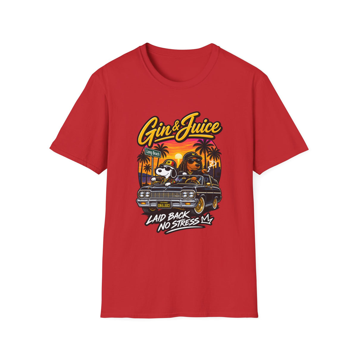 Gin & Juice Graphic Tee | Retro Sunset, Palm Trees, Laid Back Vibes | 1990's 2000's Nostalgia Throwback