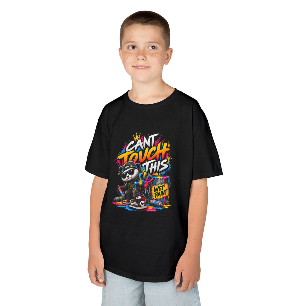 Cant Touch This Skateboard Panda Kids T-Shirt | Retro Graffiti Street