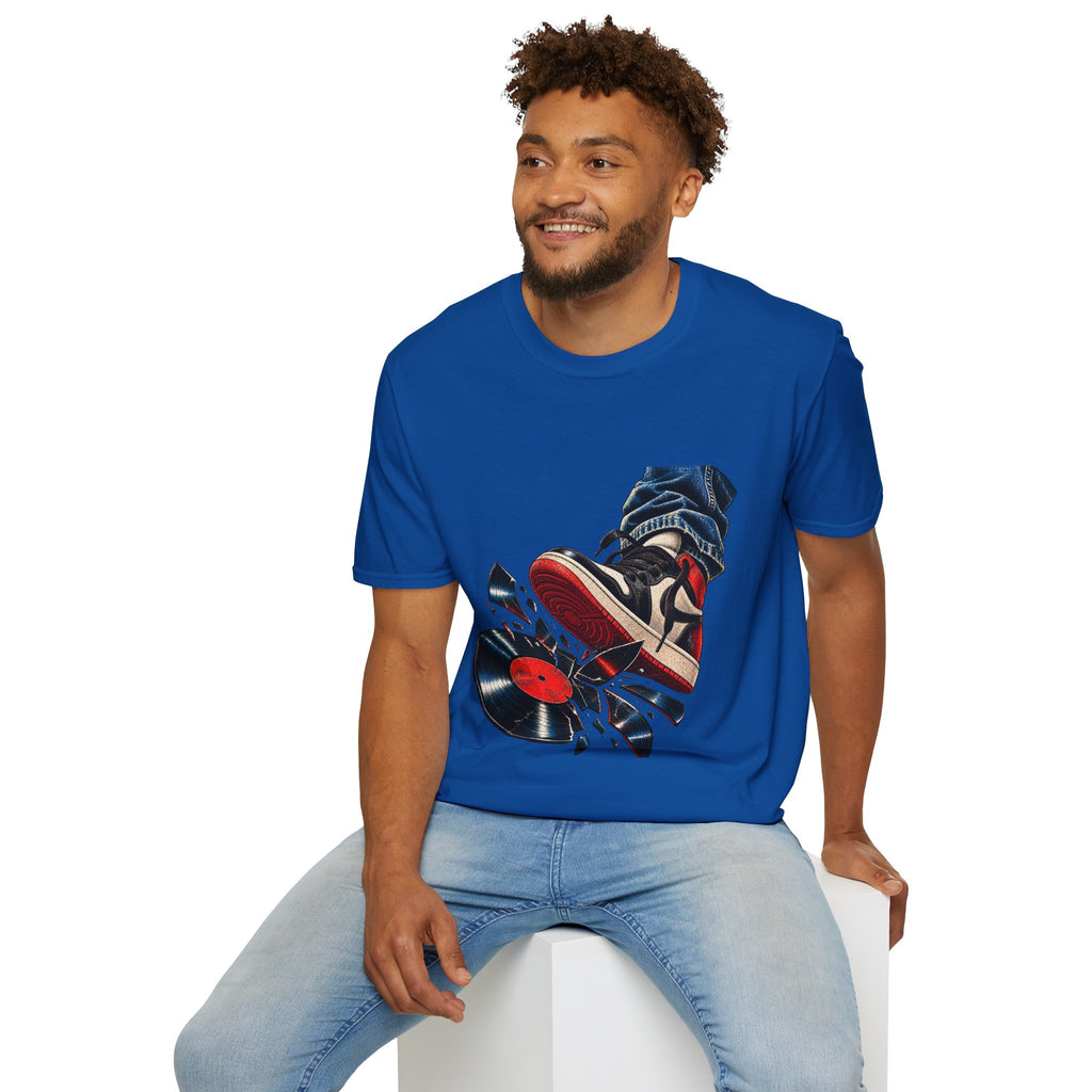 Sneaker Step with Vinyl Record T-Shirt | Retro Music Streetwear