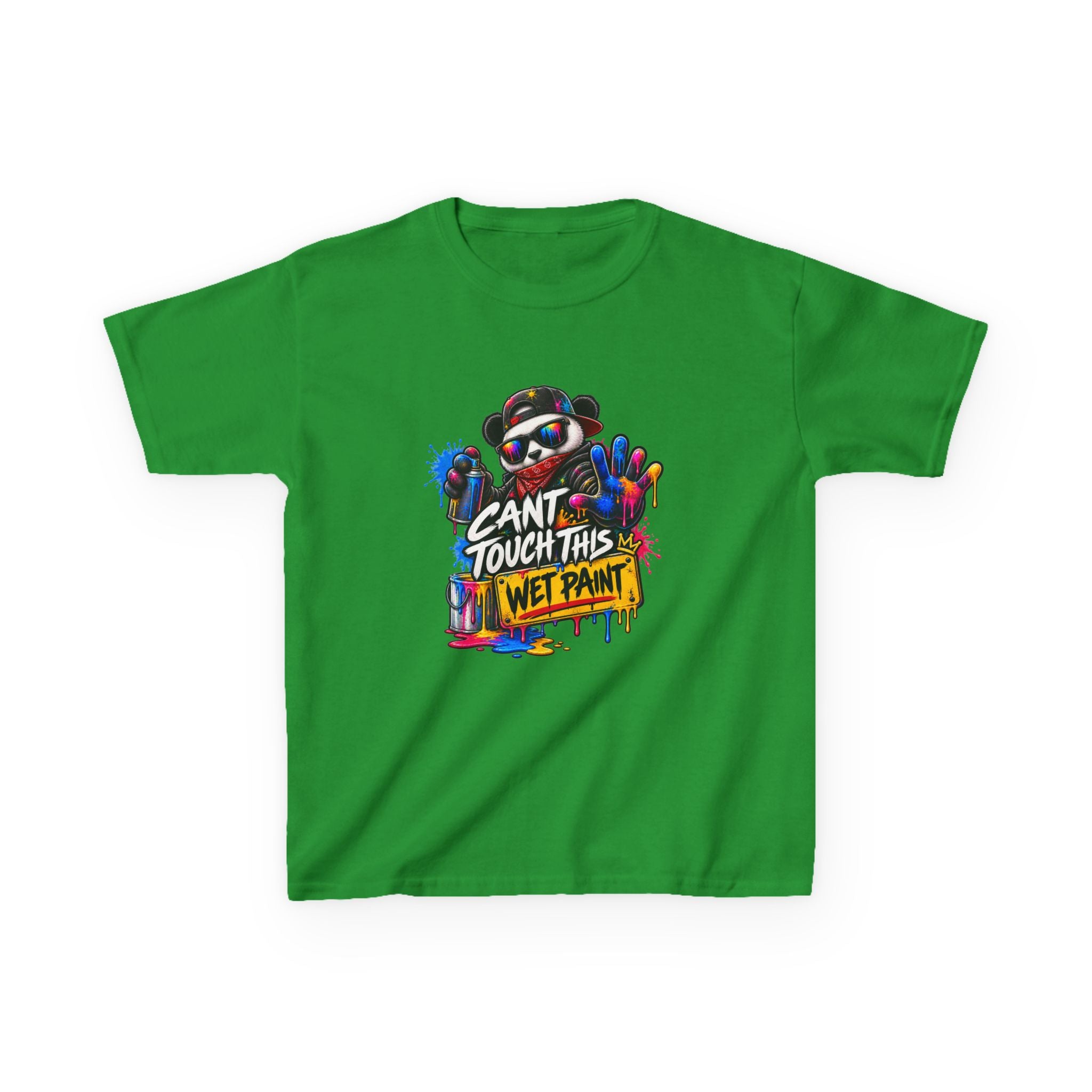 Cant Touch This Wet Paint Kids Tee | Colorful Graffiti Bear Design