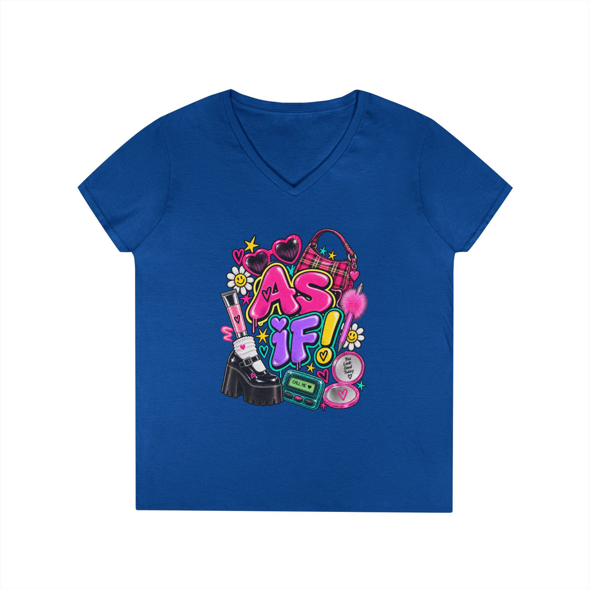 AS IF! 90s Retro Collage T-Shirt | Pop Heart, Cassette, Roller Skates | 90s 00s Hip Hop Pop Culture Nostalgia