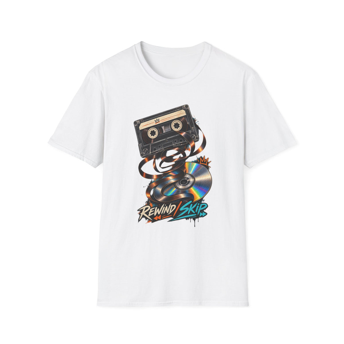 Cassette Tape Rewind Sk8er T-Shirt | Retro Mix Tape 90s Tape Art 1990's 2000's Nostalgia Throwback