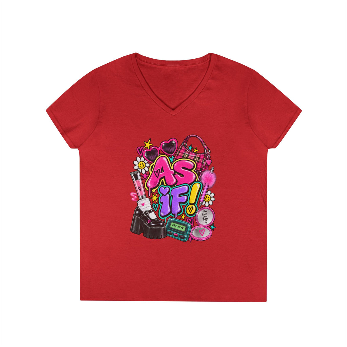 AS IF! 90s Retro Collage T-Shirt | Pop Heart, Cassette, Roller Skates | 90s 00s Hip Hop Pop Culture Nostalgia